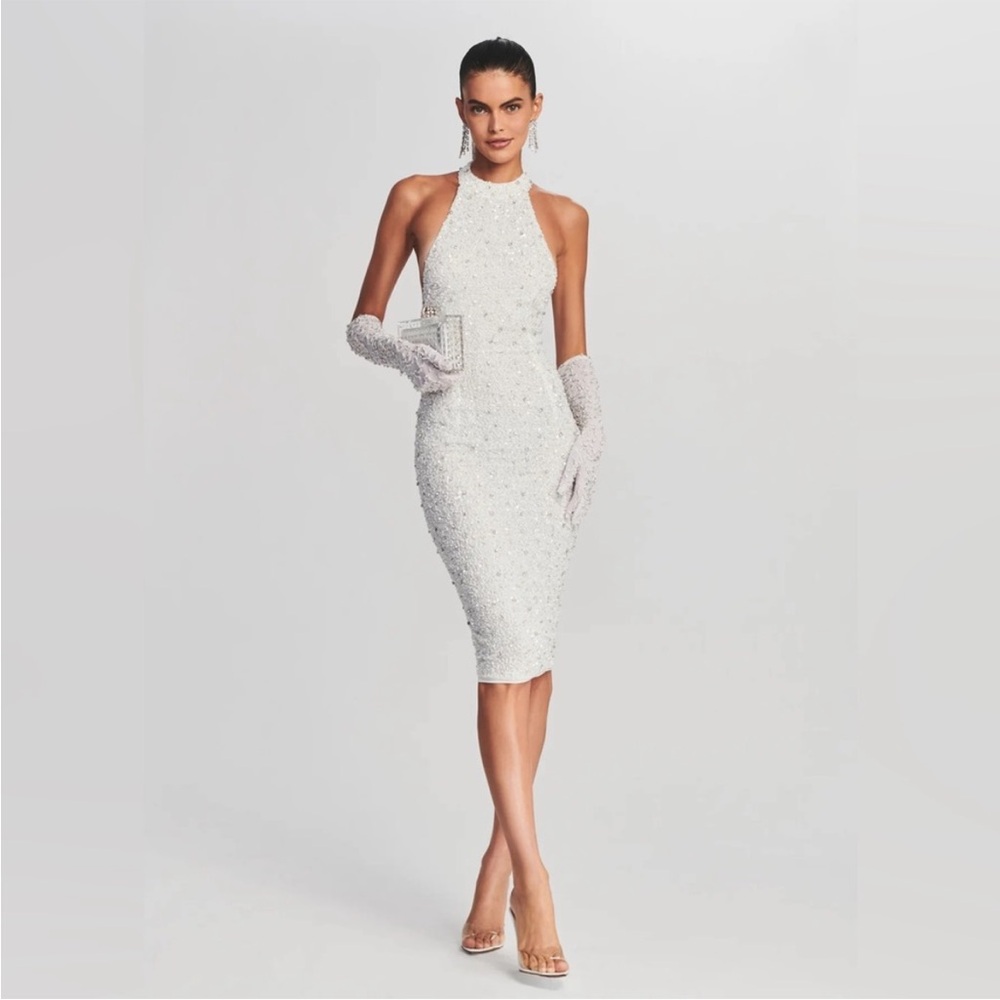 Retrofete White Midi Dress